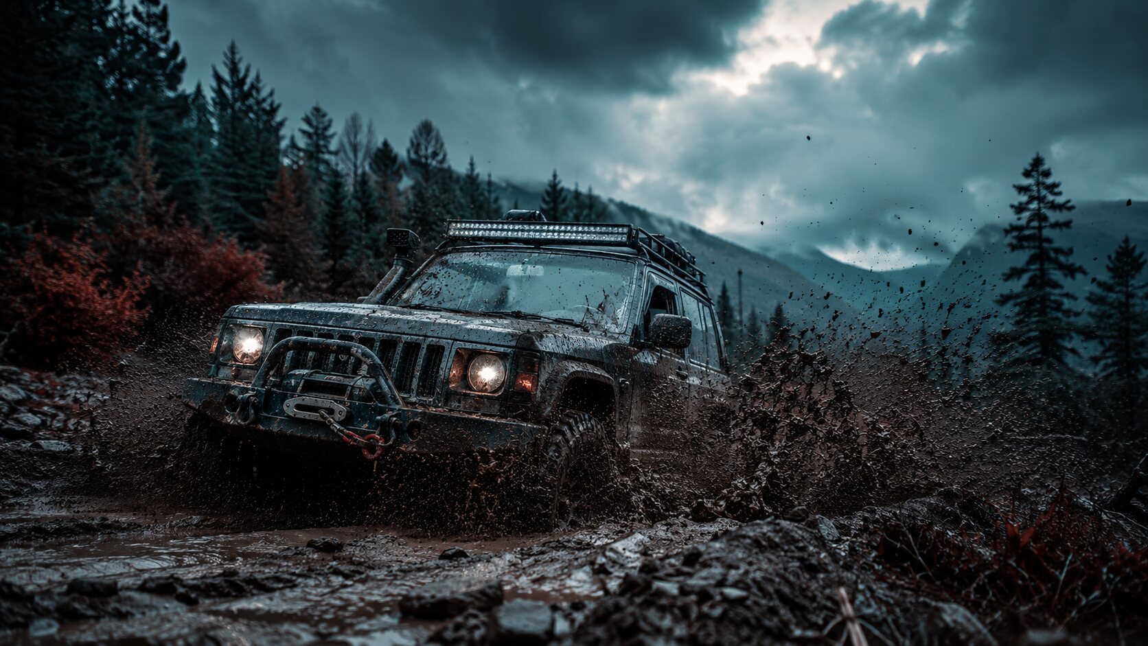 4x4 dans la boue tout-terrain